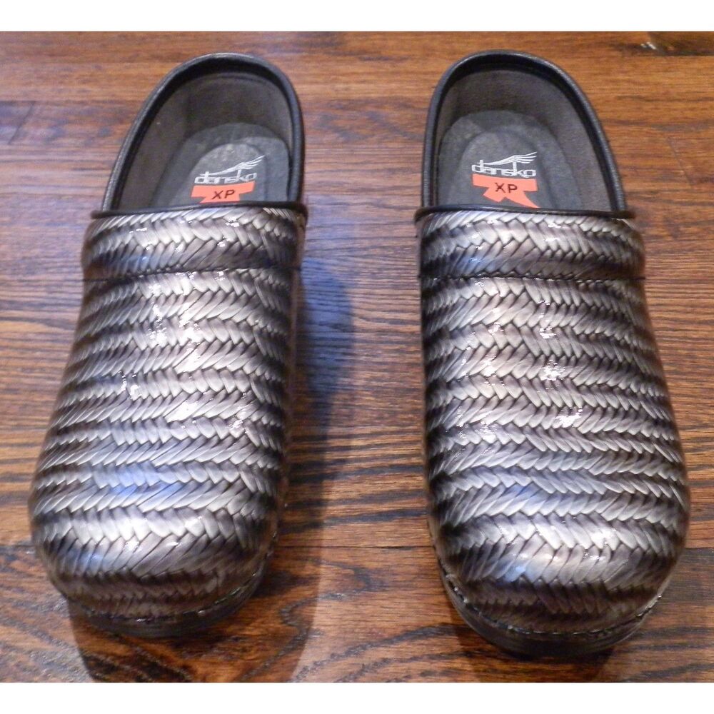Dansko Pro XP Silver Clogs Leather Shoes Womens Size 36 New